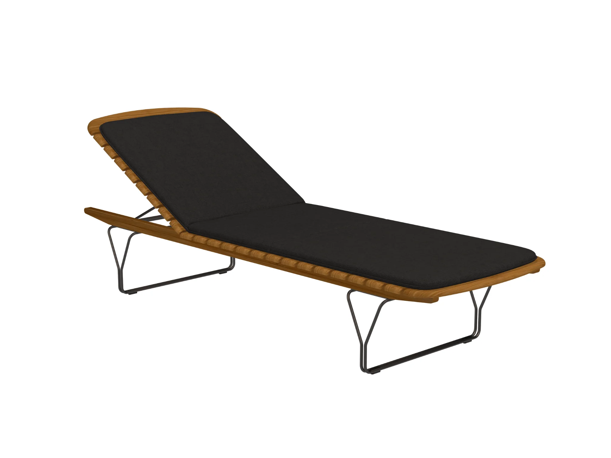 Molo Bamboo Sunlounger with Cushion - Char