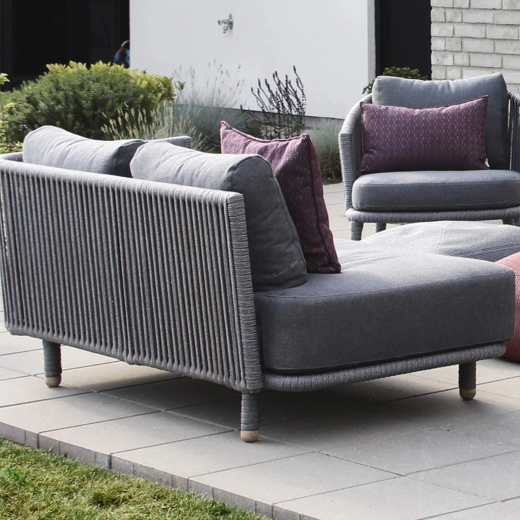 Moments 2 Seater Sofa Left with Cushion Set - Grey - Image 3