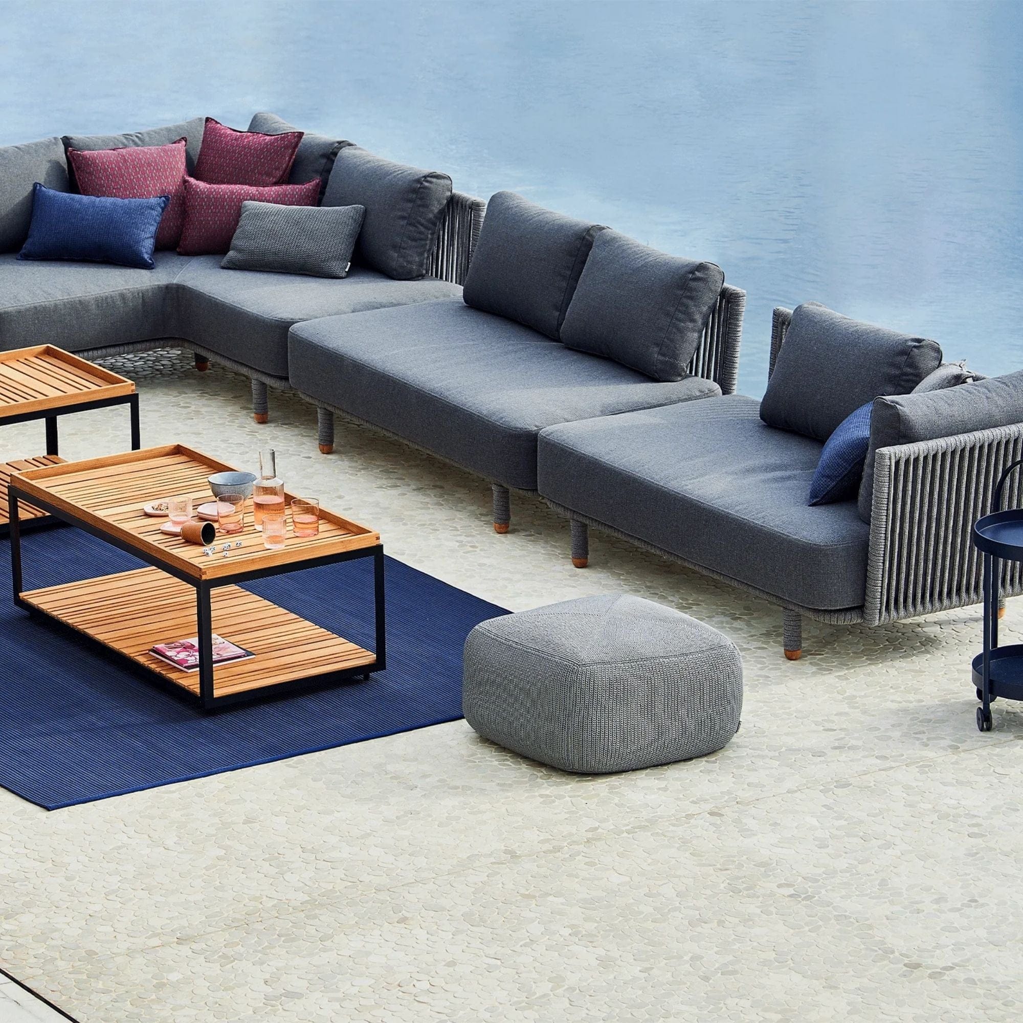 Moments 2 Seater Sofa with Cushion Set - Grey - Image 3