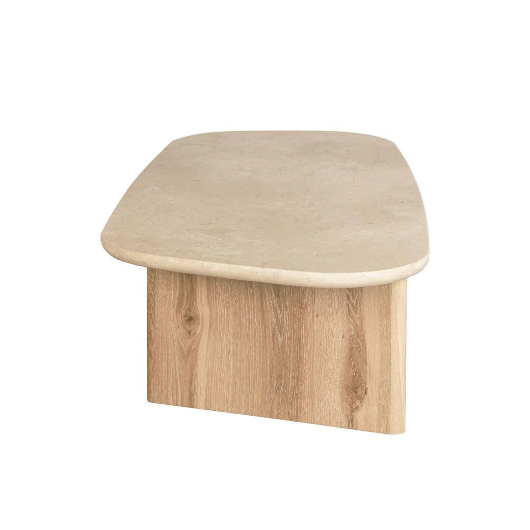Montaro Coffee Table with Marble Top - Natural - Image 4