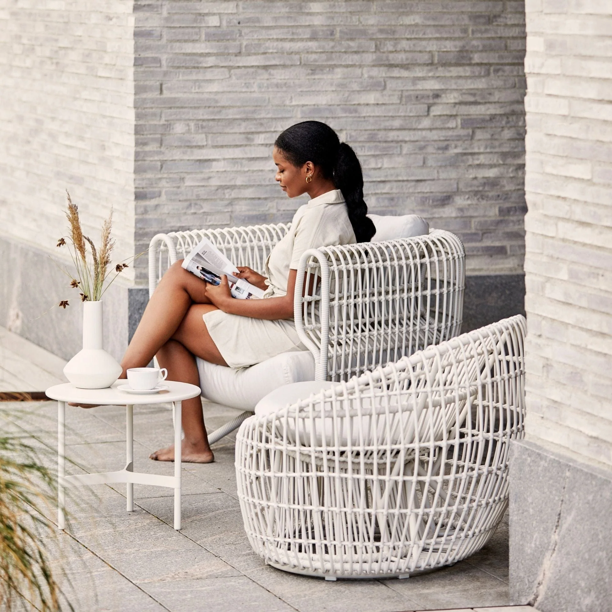 Nest Lounge Chair with Cushion Set - White - Image 3