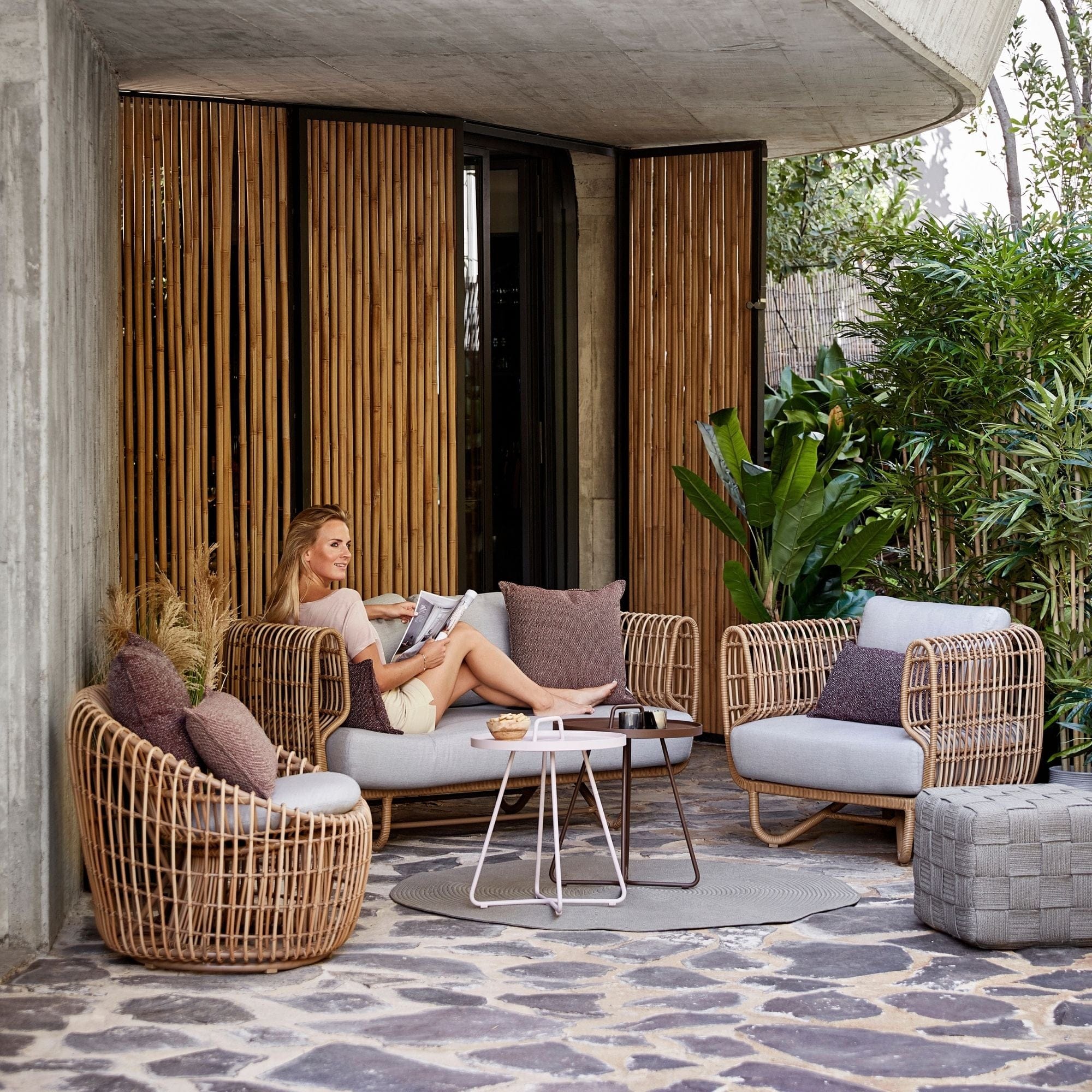 Nest Round Chair with Cushion Set - Natural - Image 4