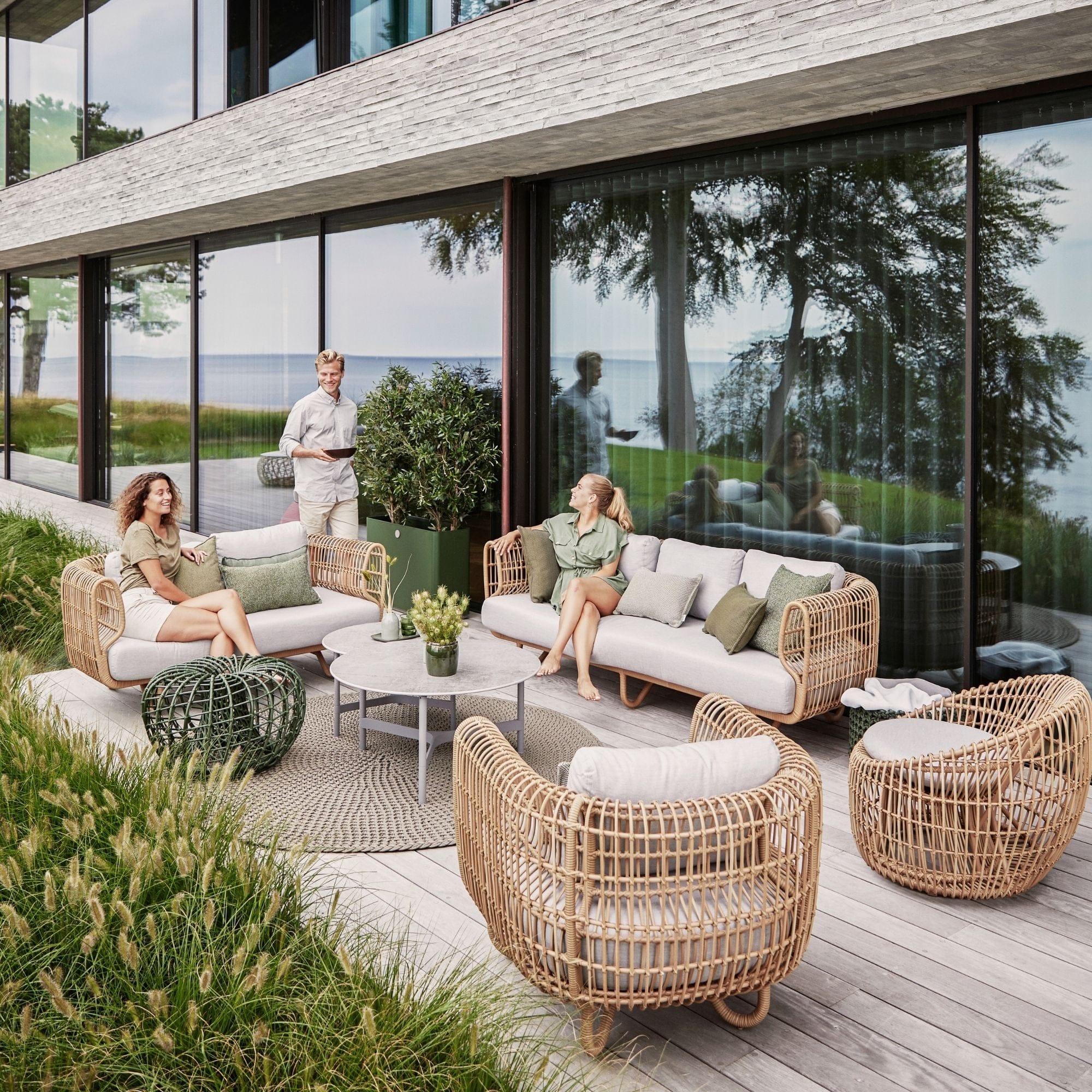 Nest Round Chair with Cushion Set - Natural - Image 5