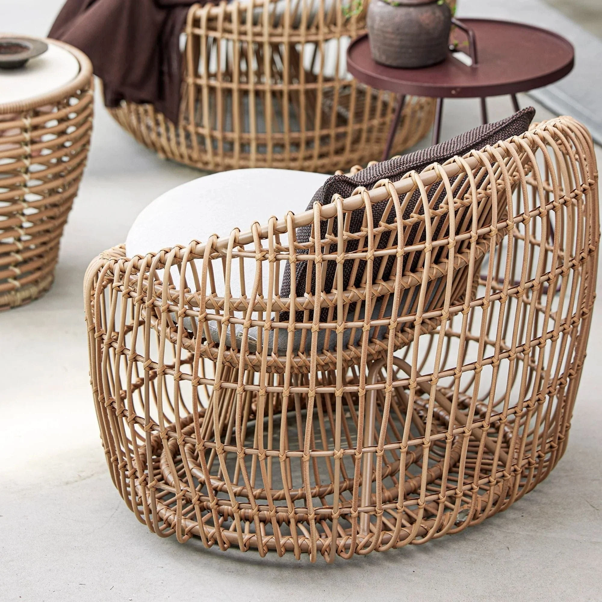 Nest Round Chair with Cushion Set - Natural - Image 9