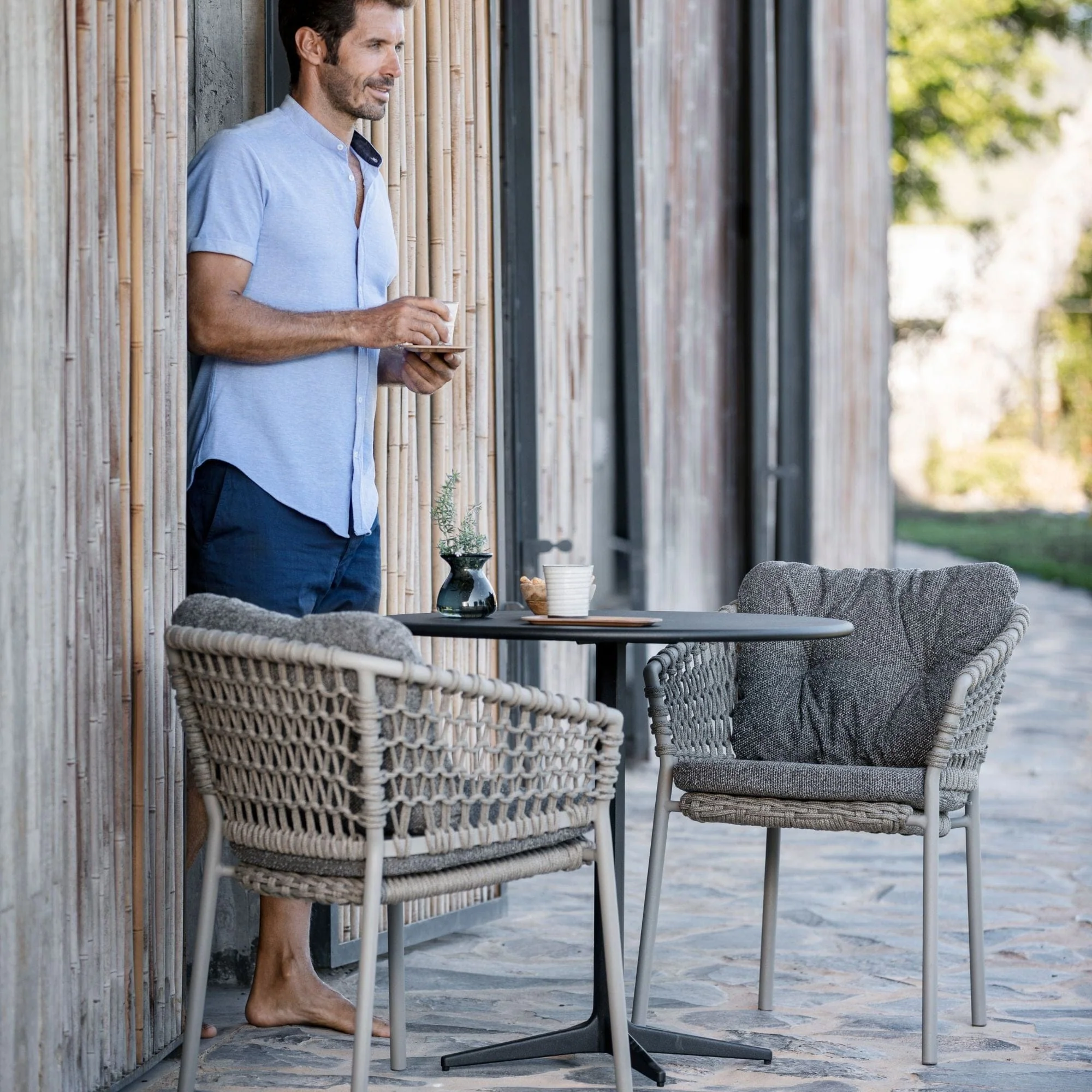 Ocean Stackable Chair - Taupe - Image 2