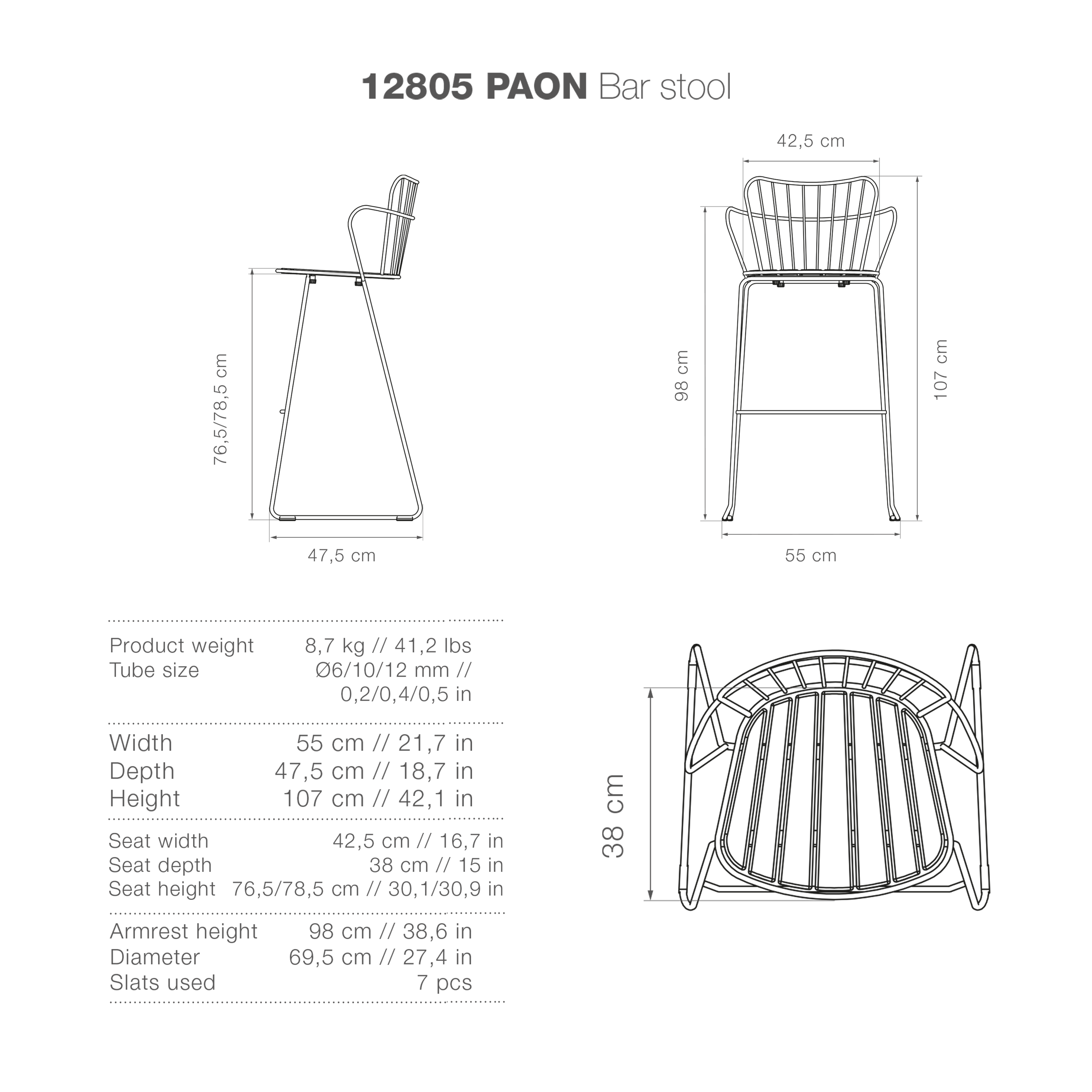 Paon Bar Chair - Bamboo | Black - Image 5