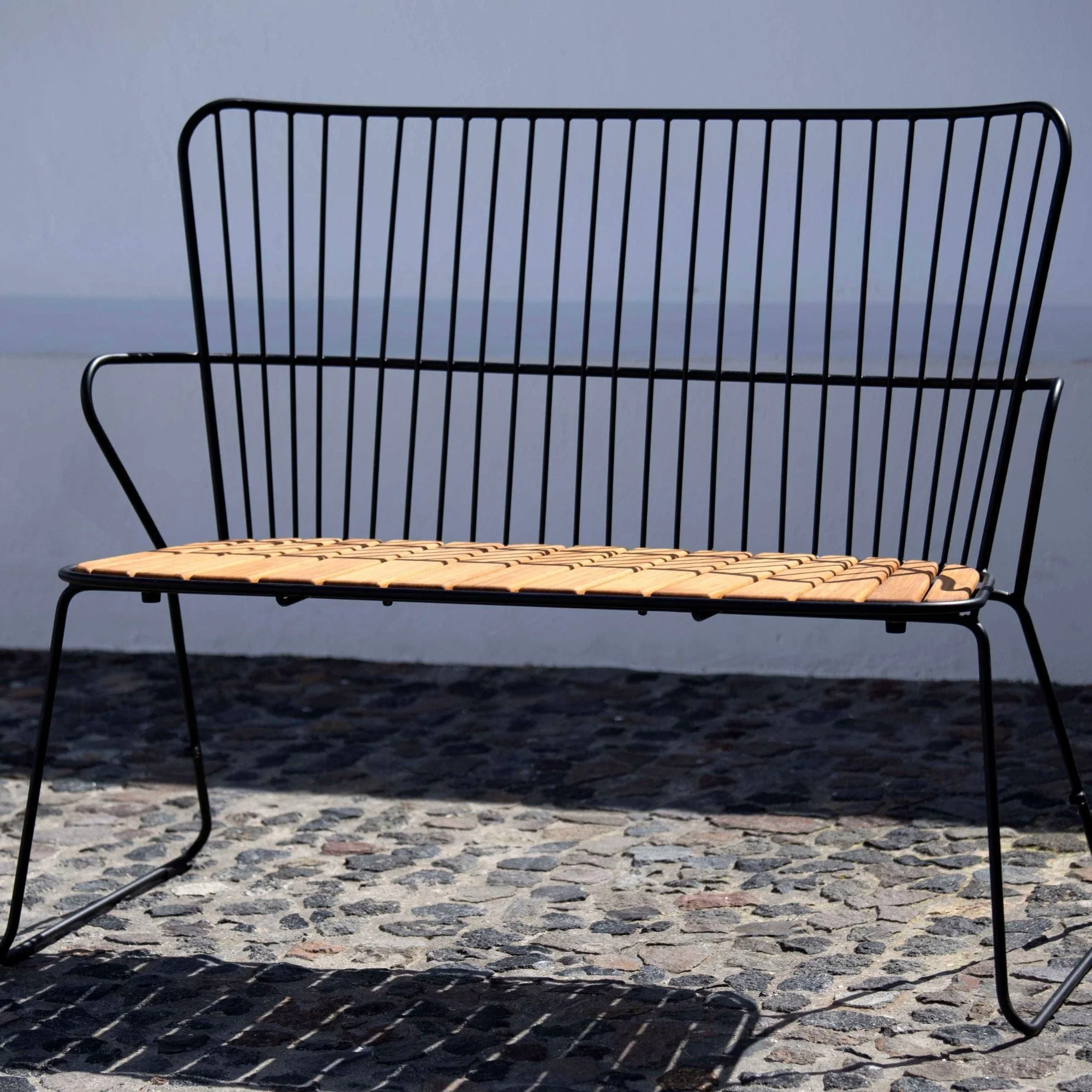 Paon Bench with Cushion - Bamboo | Black - Image 3