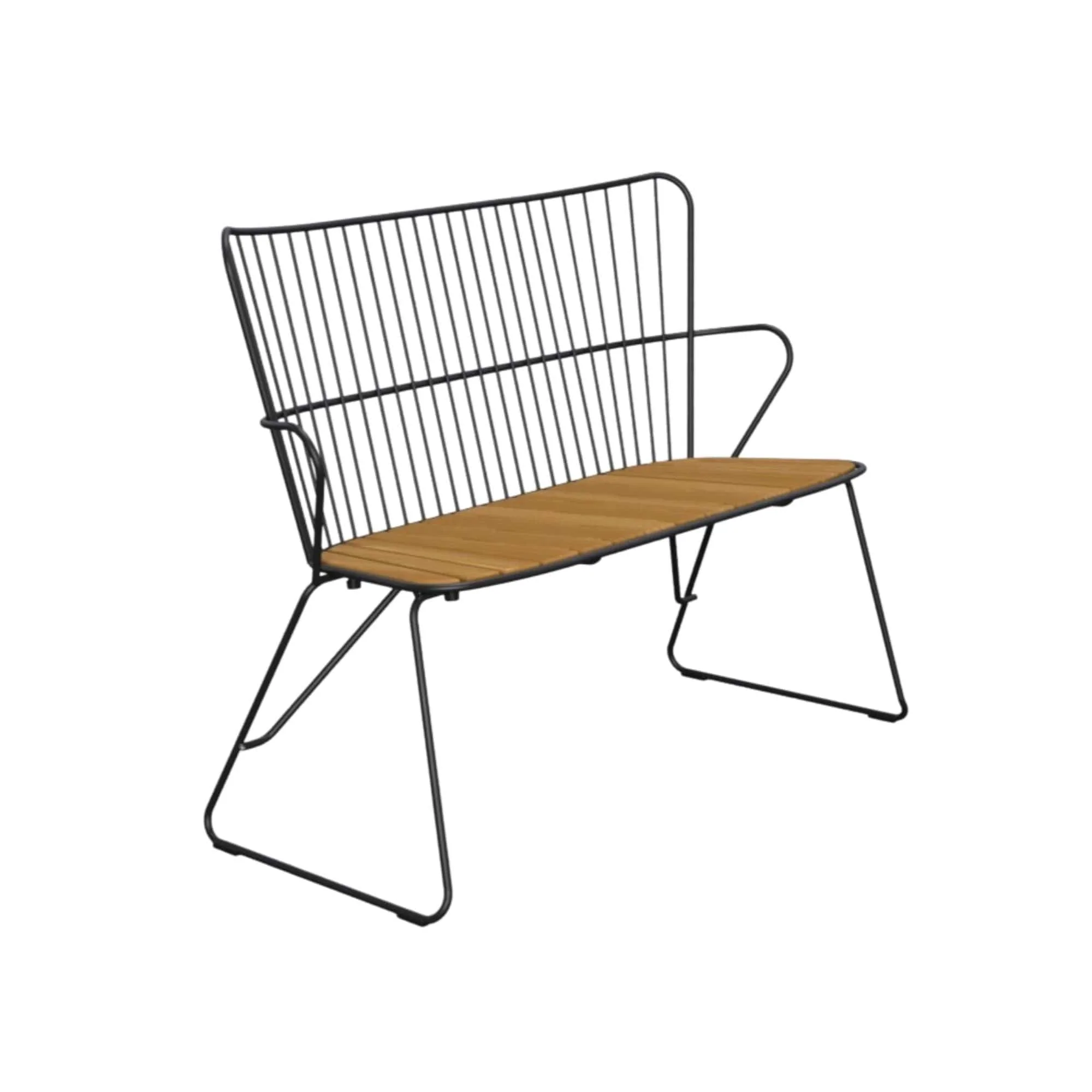 Paon Bench with Cushion - Bamboo | Black - Image 5