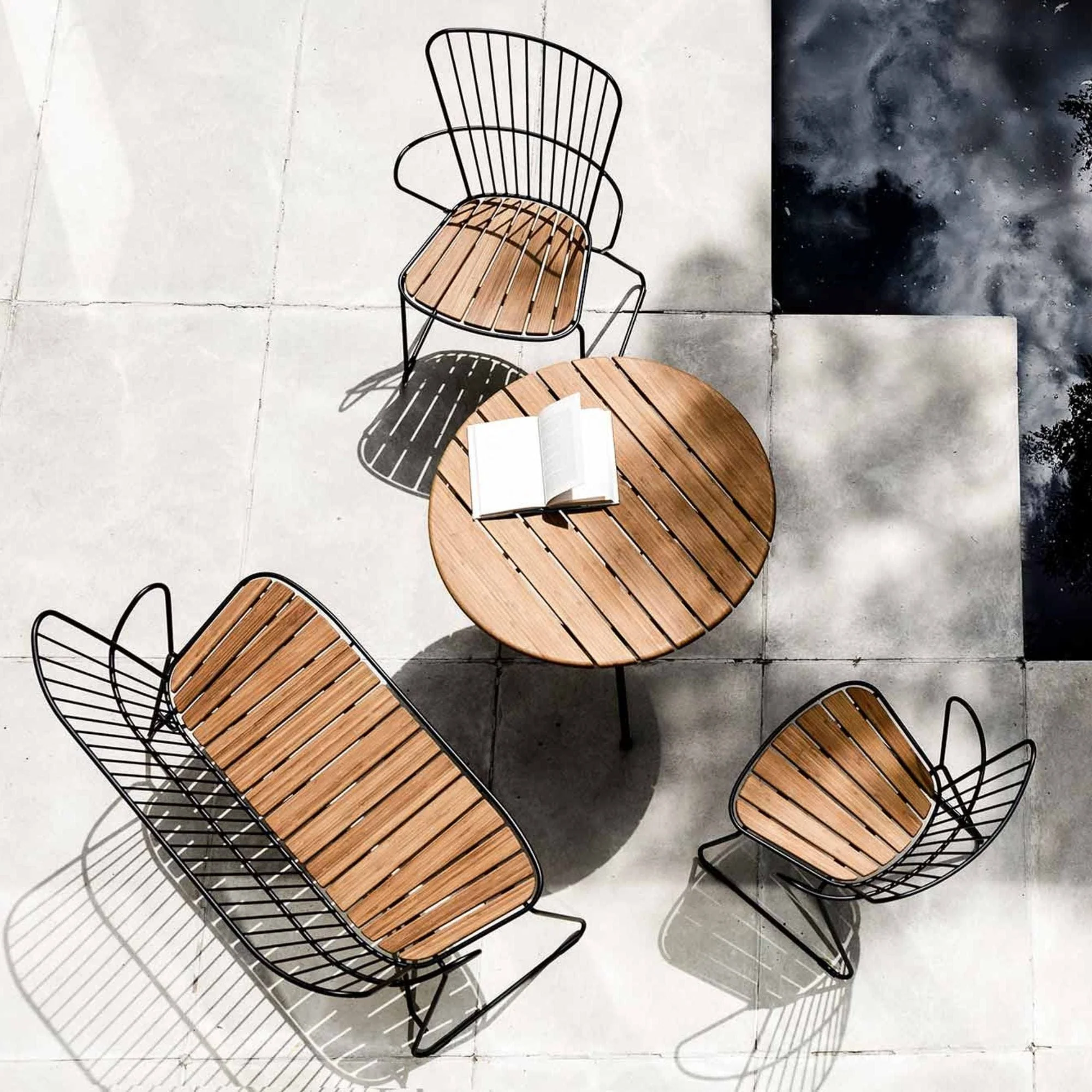 Paon Bench with Cushion - Bamboo | Black - Image 7