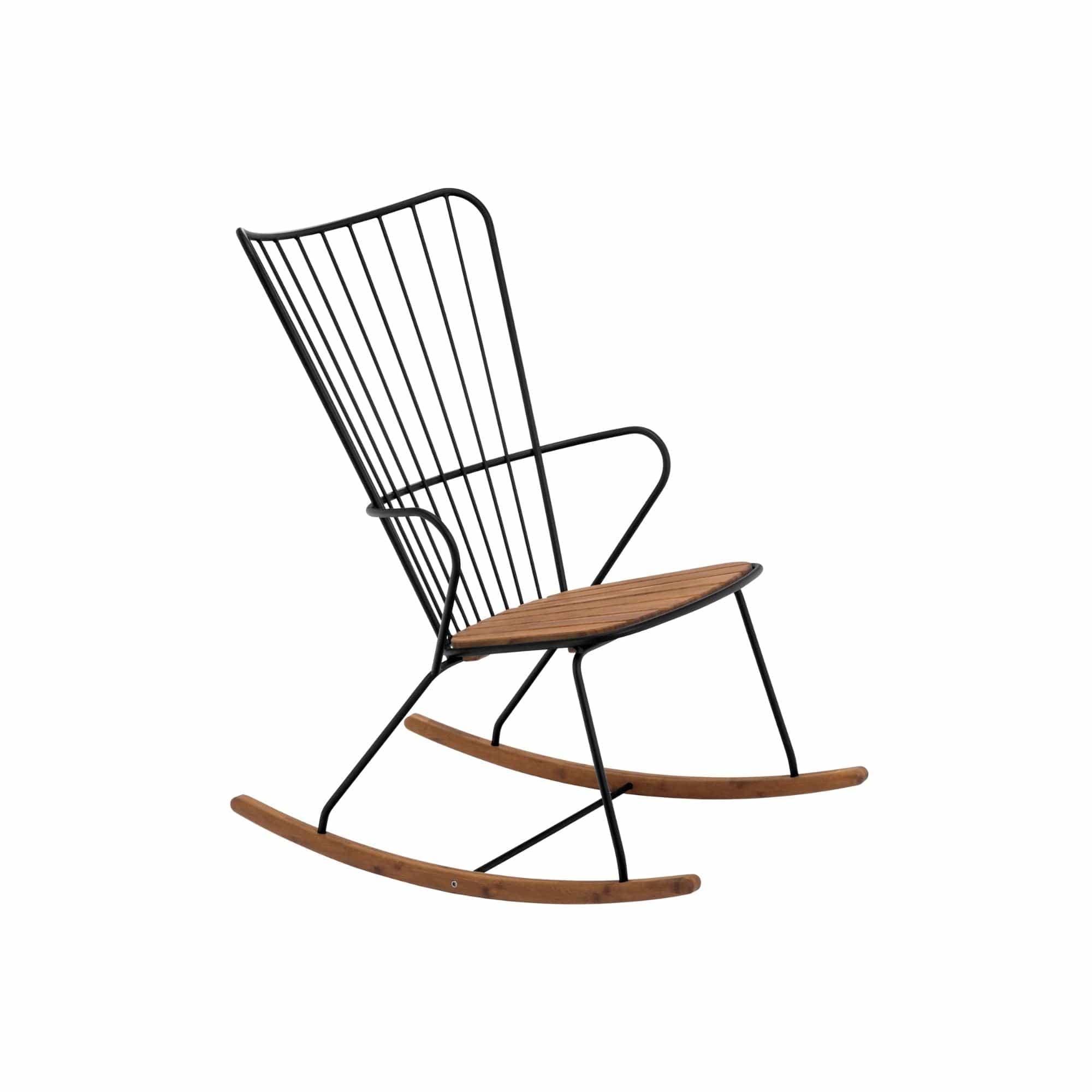 Paon Rocking Chair with Cushion - Bamboo | Black - Image 5