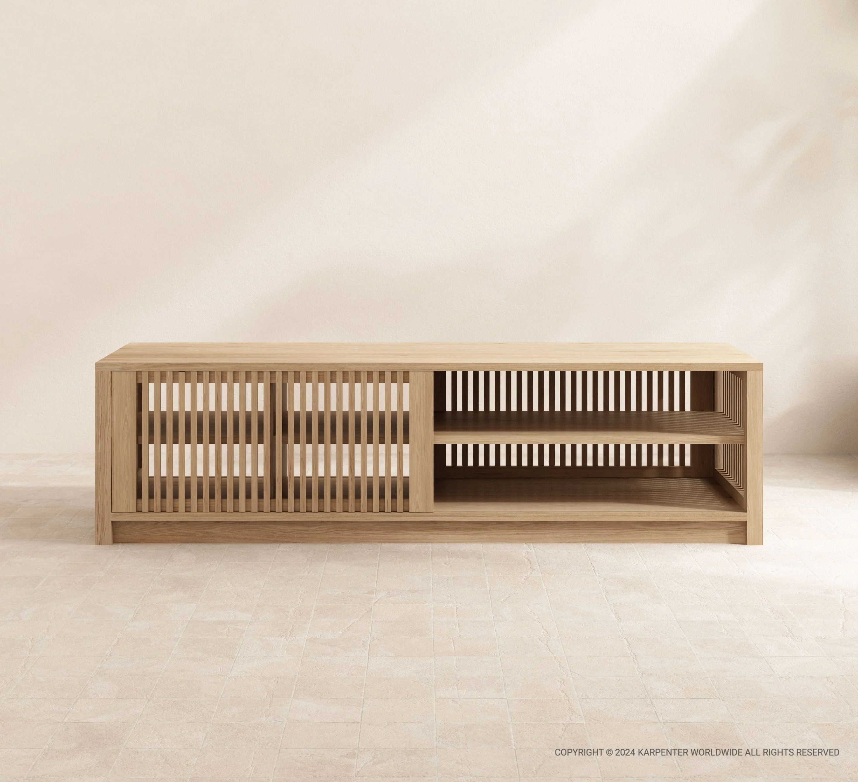Ray Open TV Unit - European Oak - Image 2