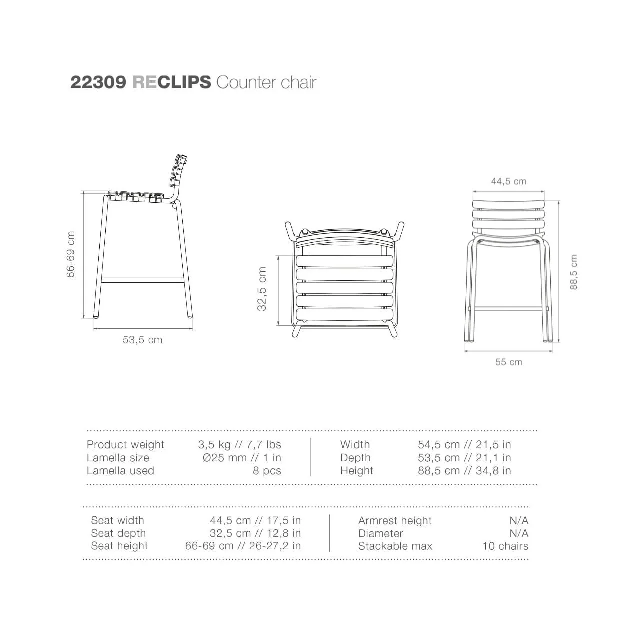 Reclips Counter Chair - Black - Image 6
