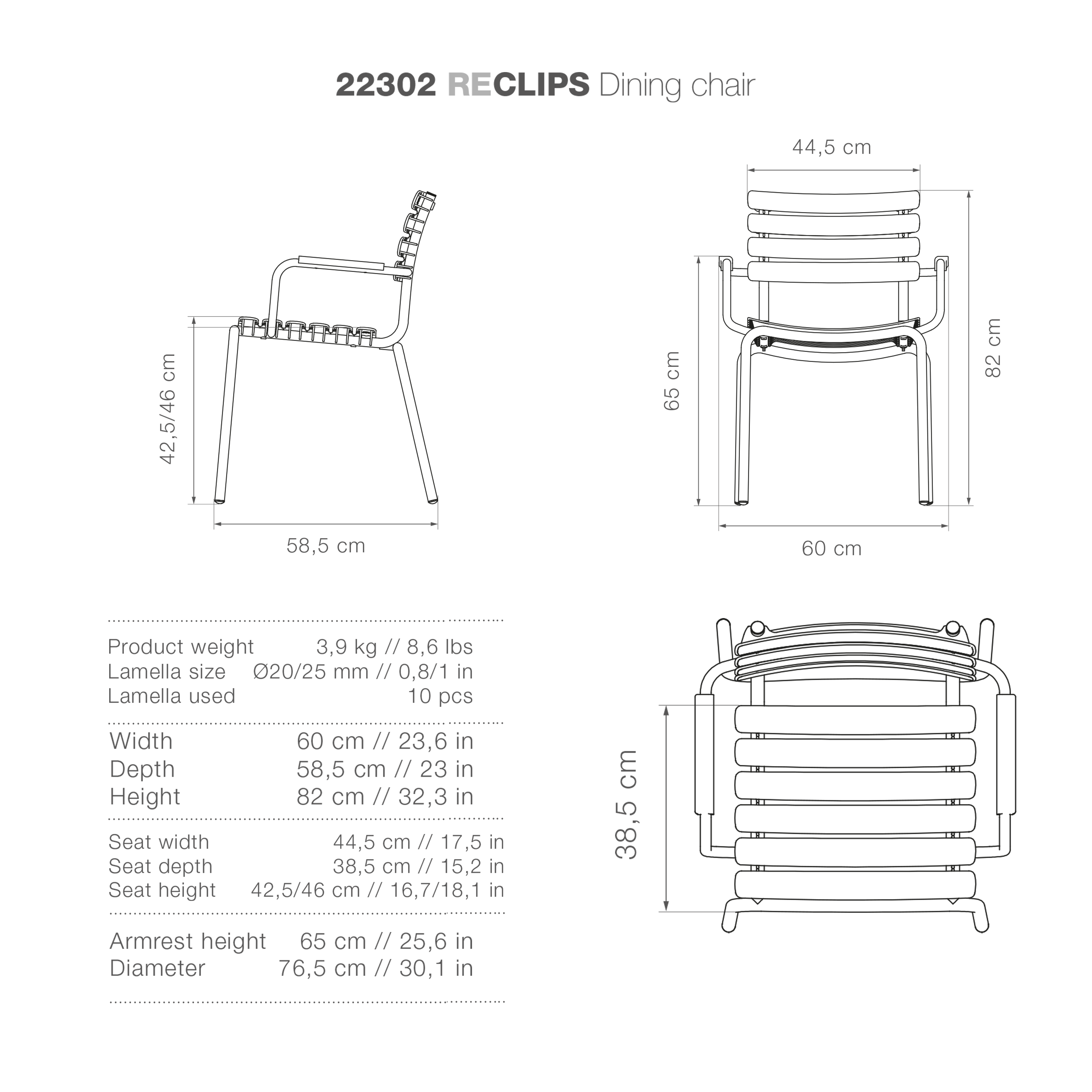 ReClips Dining Chair - Olive Green - Image 5