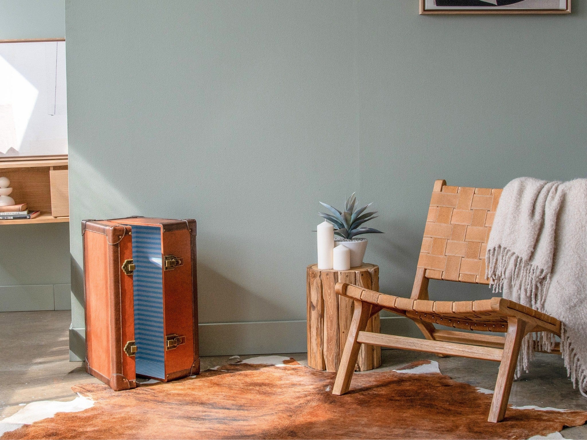 Retro Suitcase Storage Trunk - Brown - Image 3