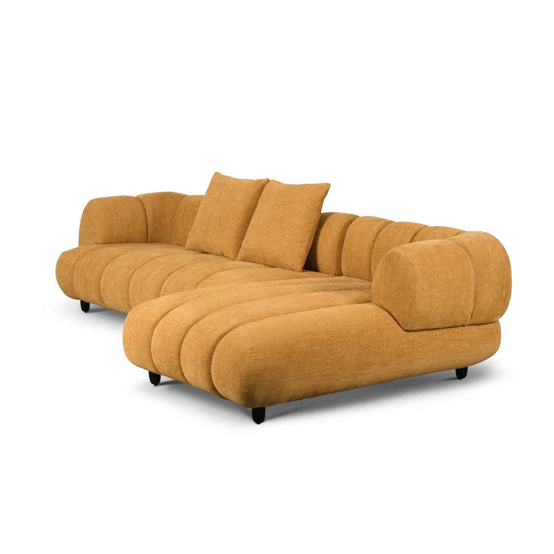Reya 4 Seater Lounge in Mustard Fabric - Image 3