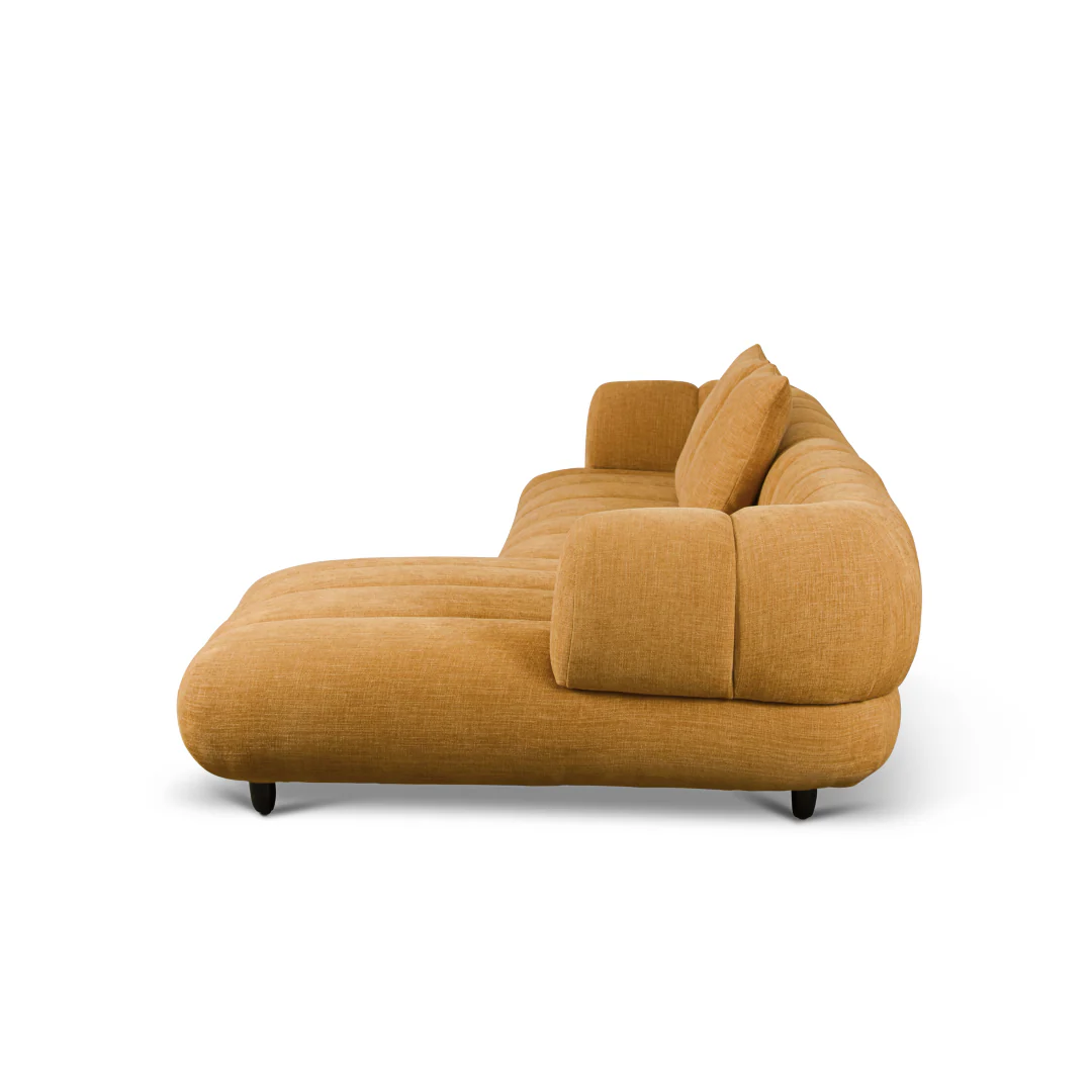 Reya 4 Seater Lounge in Mustard Fabric - Image 5