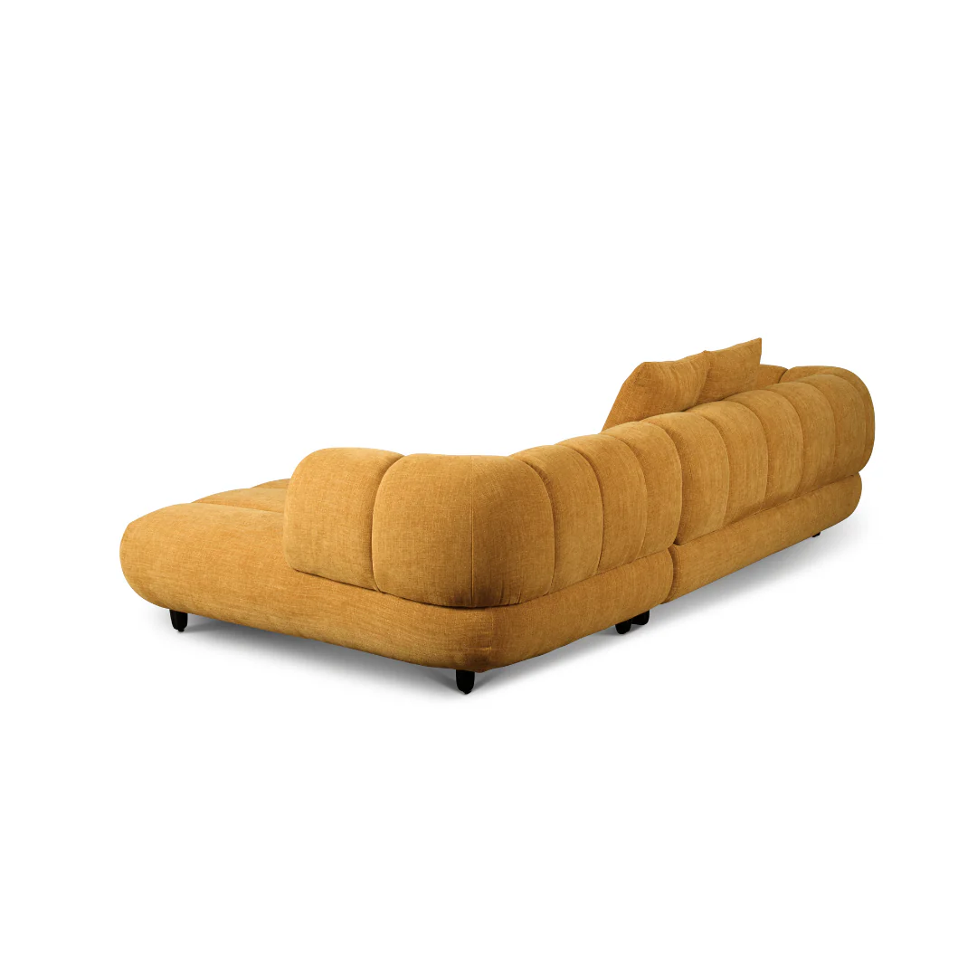 Reya 4 Seater Lounge in Mustard Fabric - Image 6