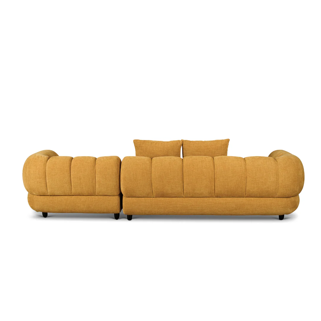 Reya 4 Seater Lounge in Mustard Fabric - Image 7