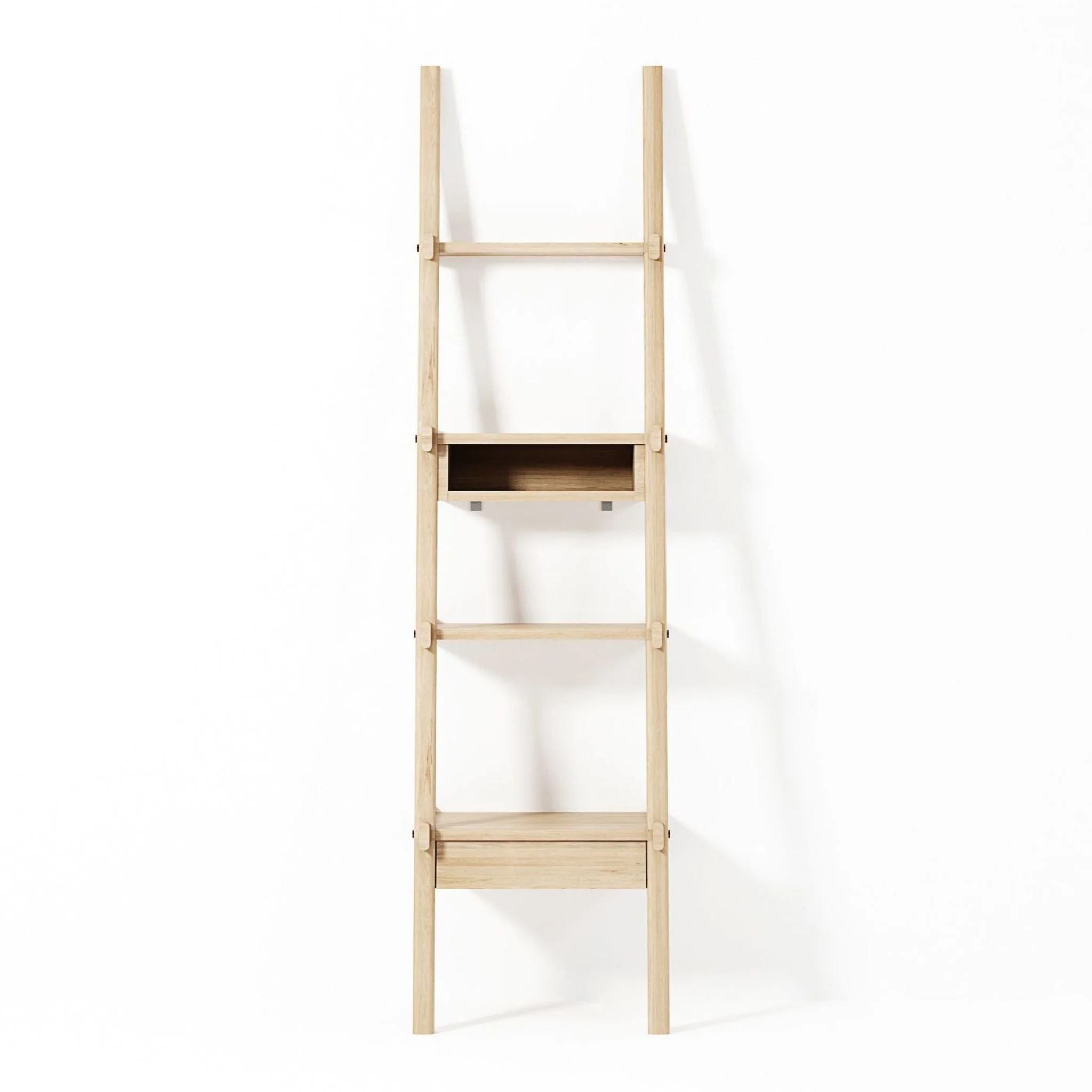 Simply City Ladder Shelves with Drawer - European Oak - Image 4