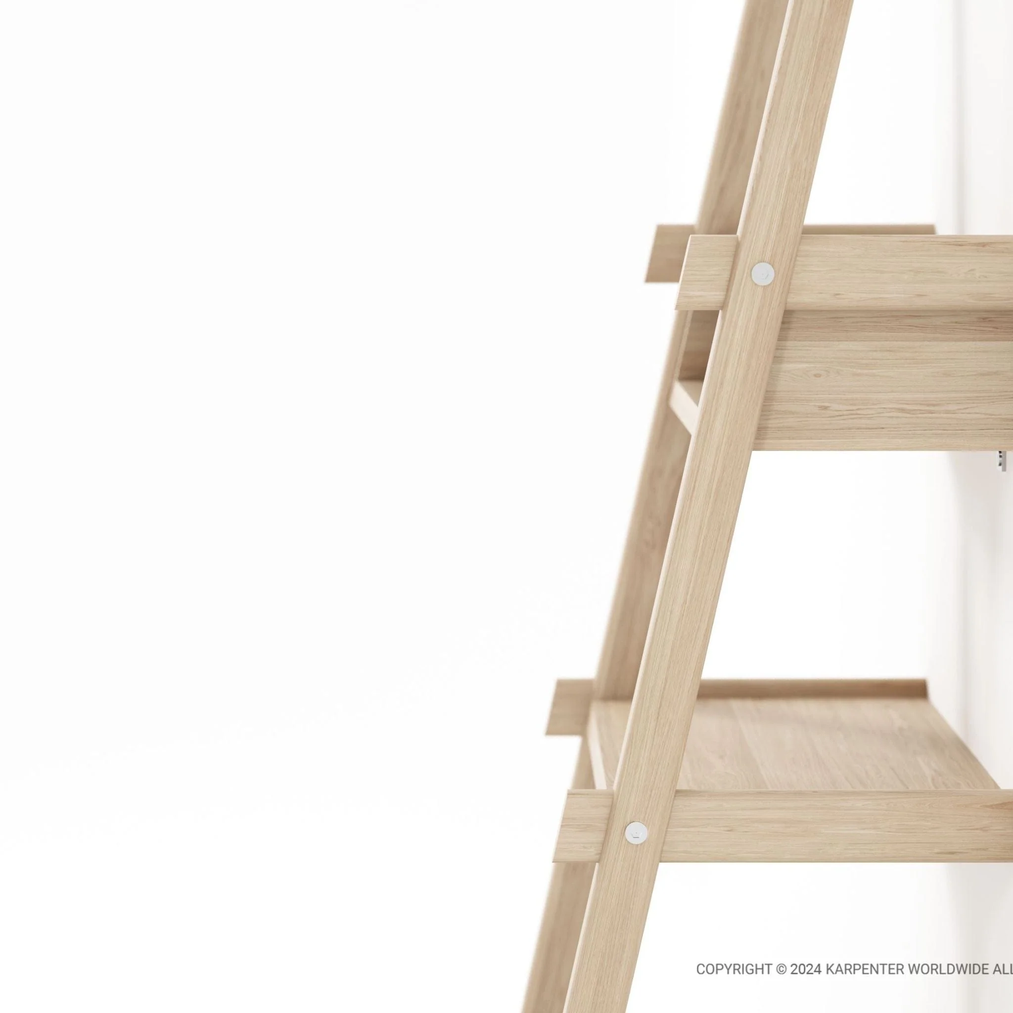 Simply City Ladder Shelves with Drawer - European Oak - Image 8