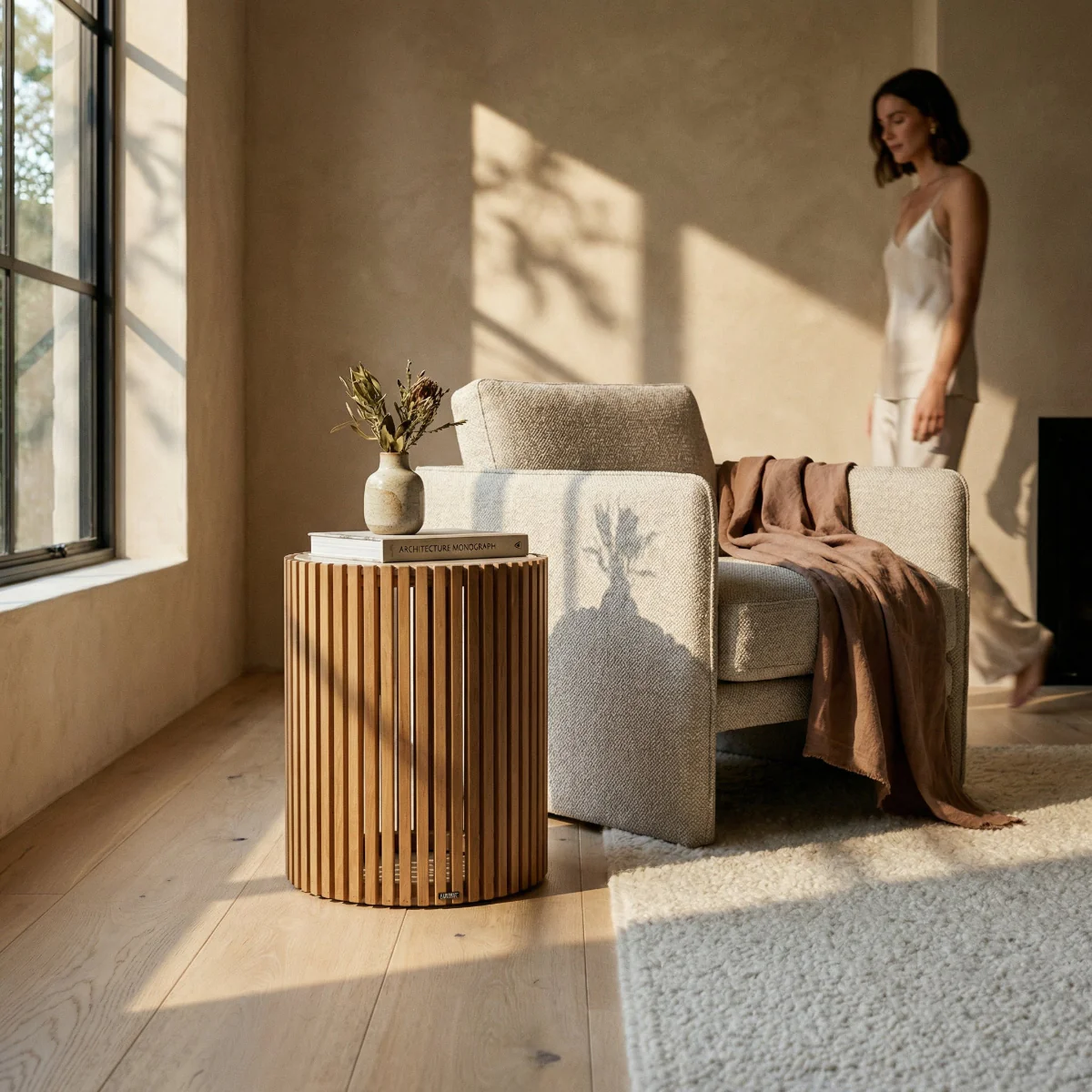 Slats Round Side Table - Image 2