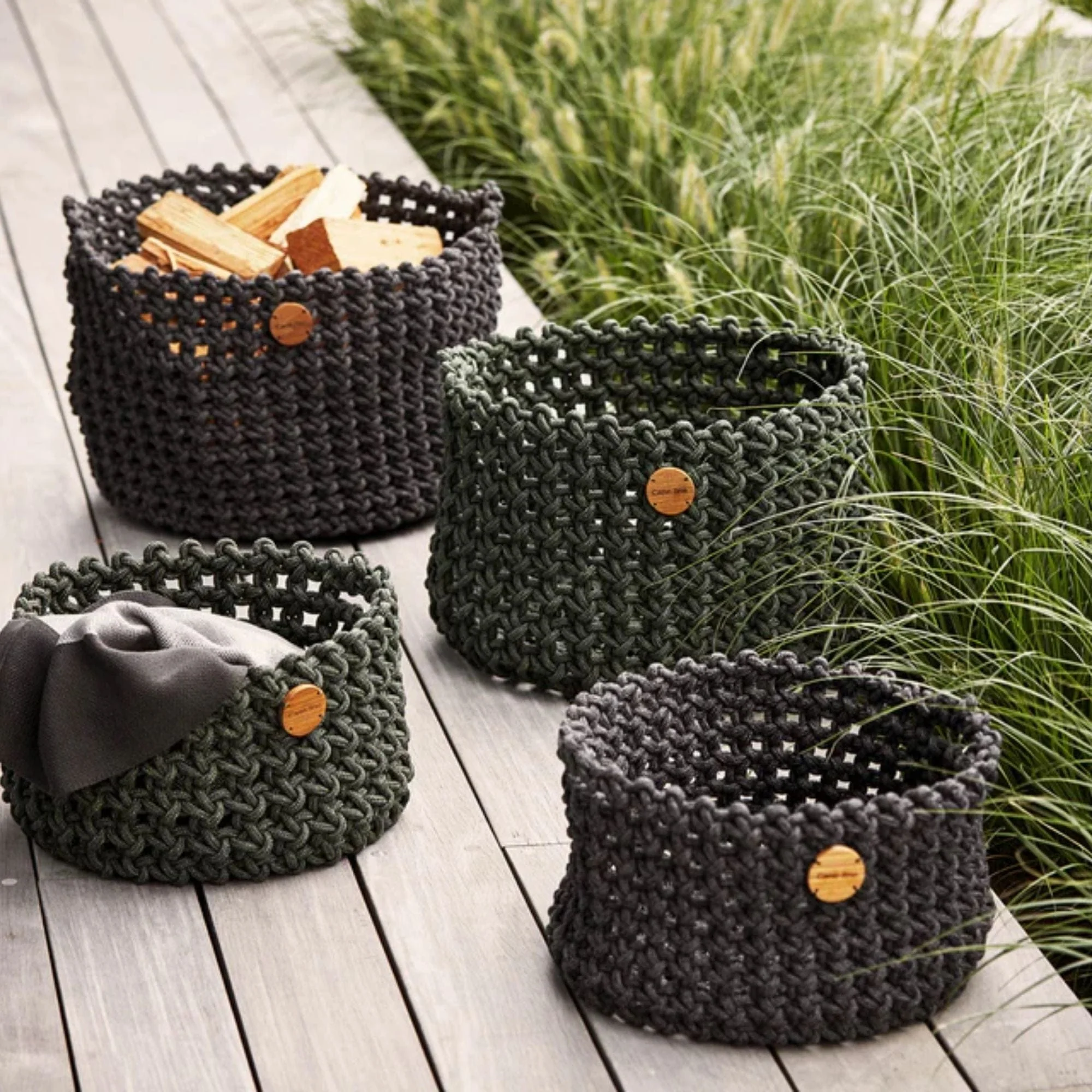 Soft Medium Rope Basket - Dark Grey - Image 2