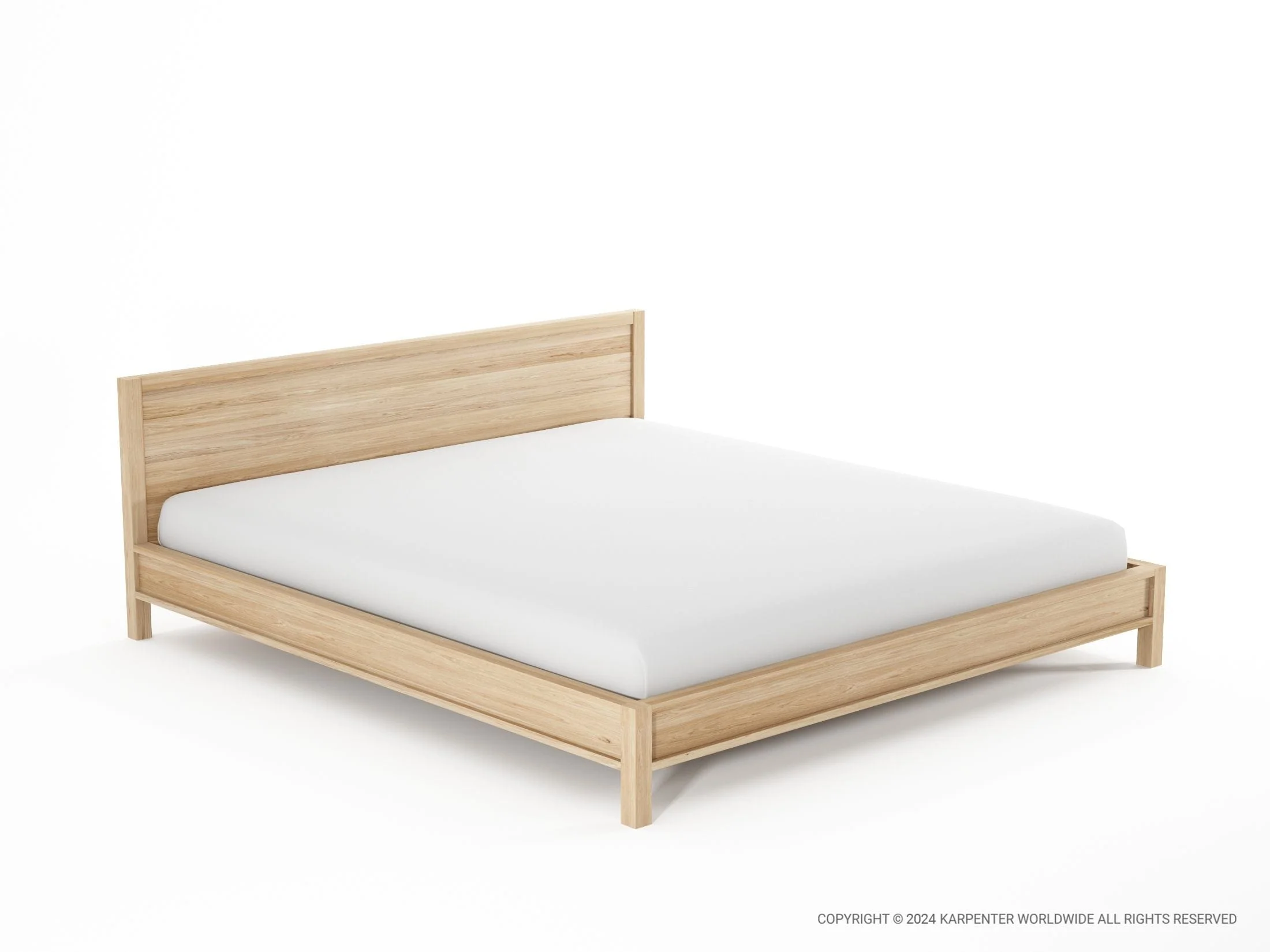 Solid King Bed - European Oak
