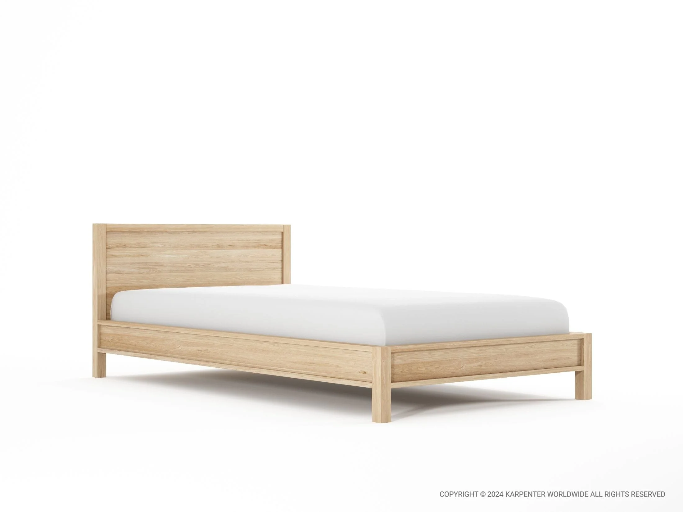 Solid King Single Bed - European Oak