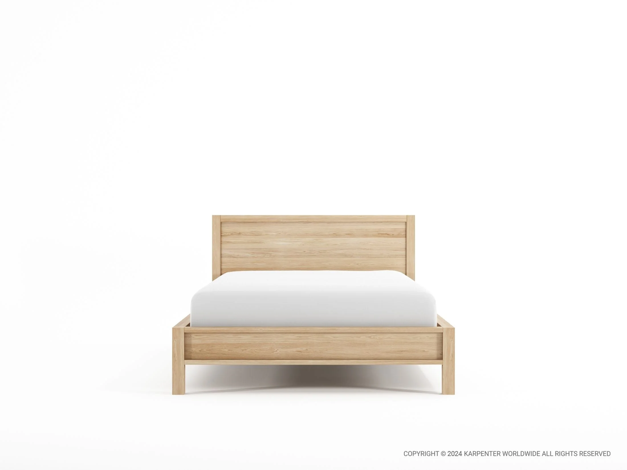Solid King Single Bed - European Oak - Image 2