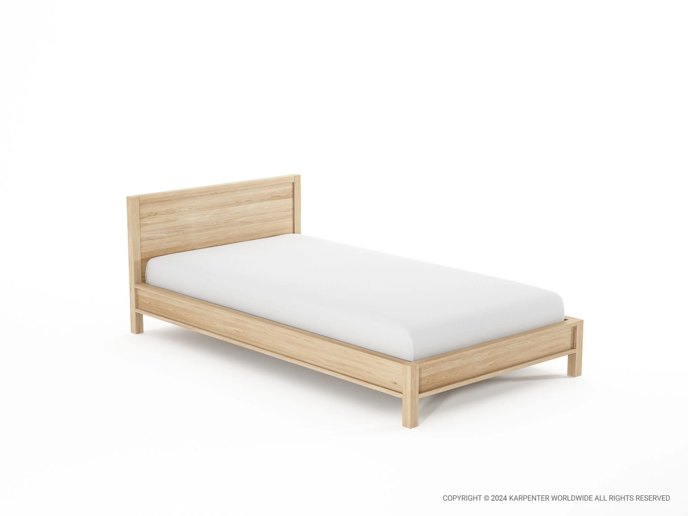 Solid King Single Bed - European Oak - Image 3