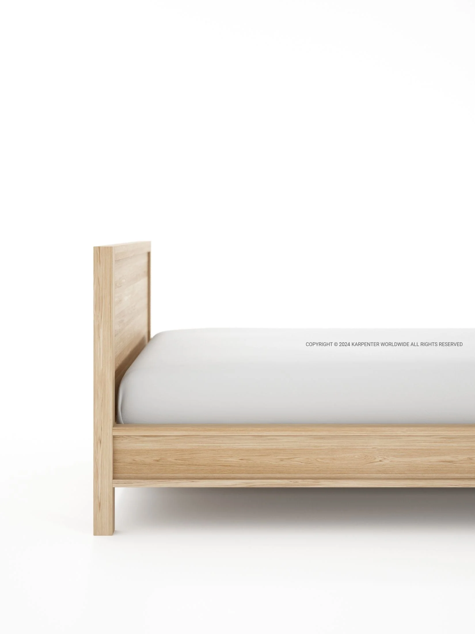 Solid King Single Bed - European Oak - Image 4
