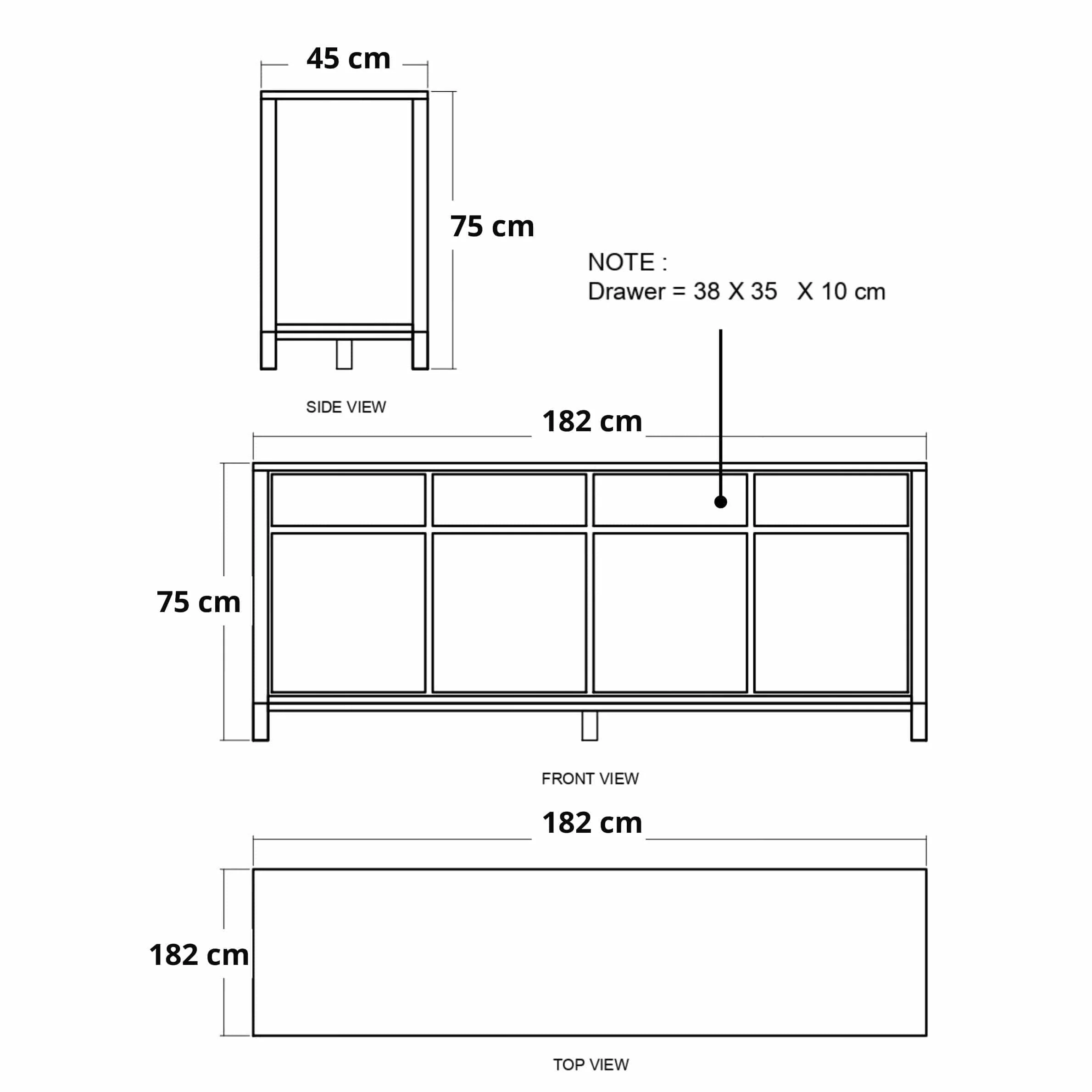 Solid Sideboard - European Oak - Image 8