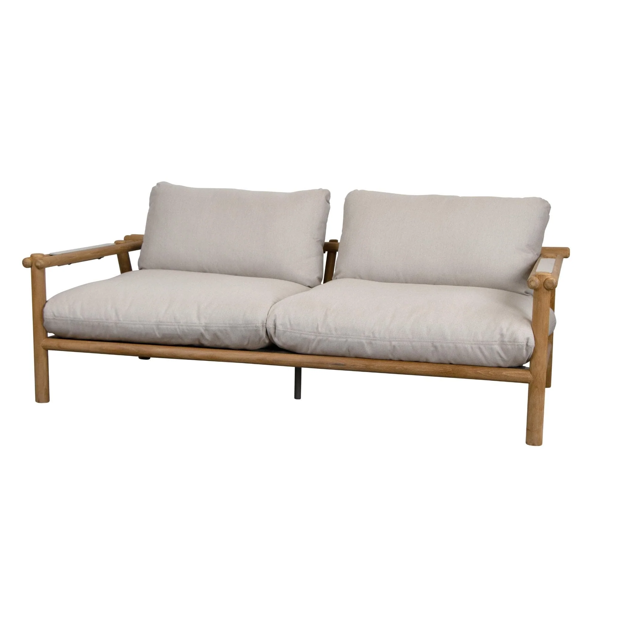 Sticks 2-Seater Sofa - Teak Frame with Sand Natté Cushions