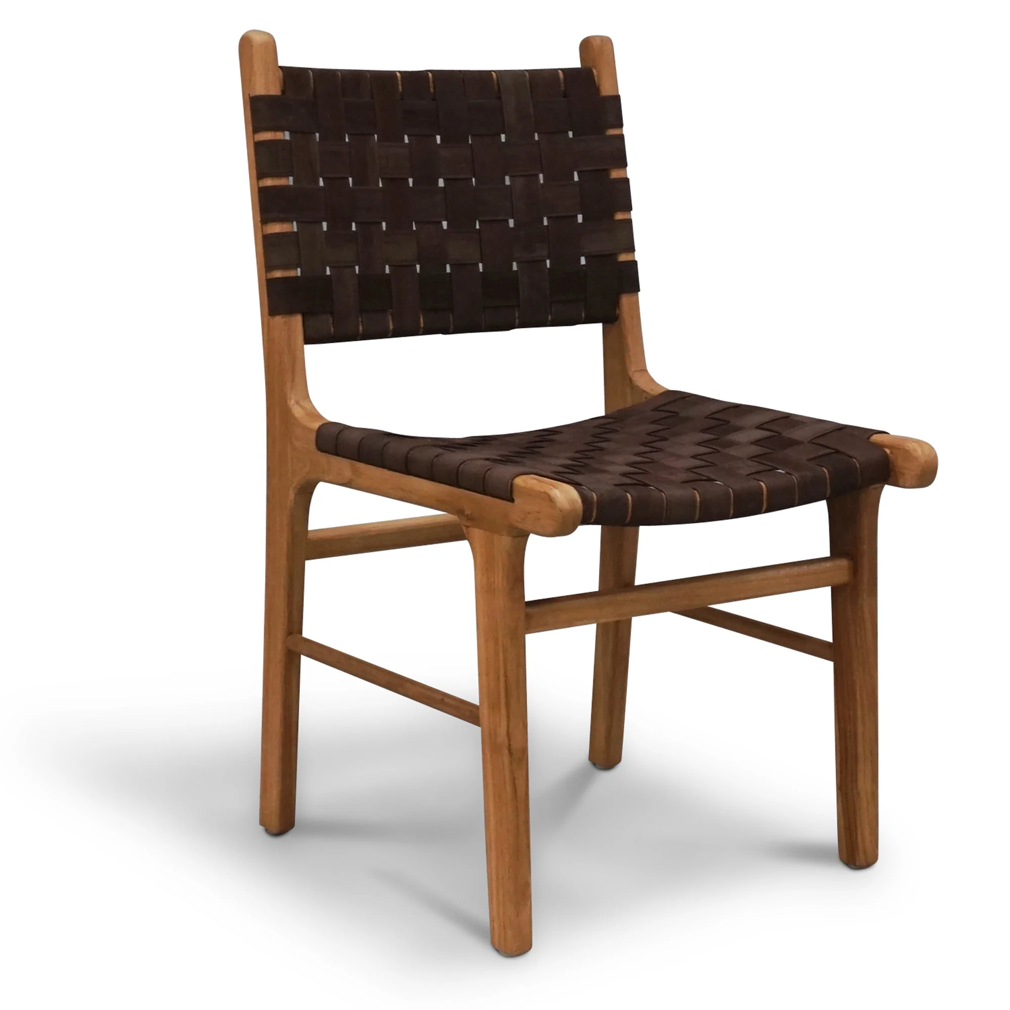 Strap Dining Chair Dark Brown