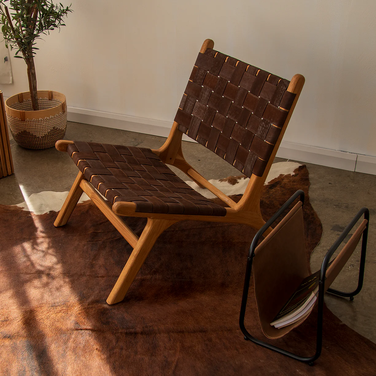 Strap Lounge Chair Dark Brown - Image 3
