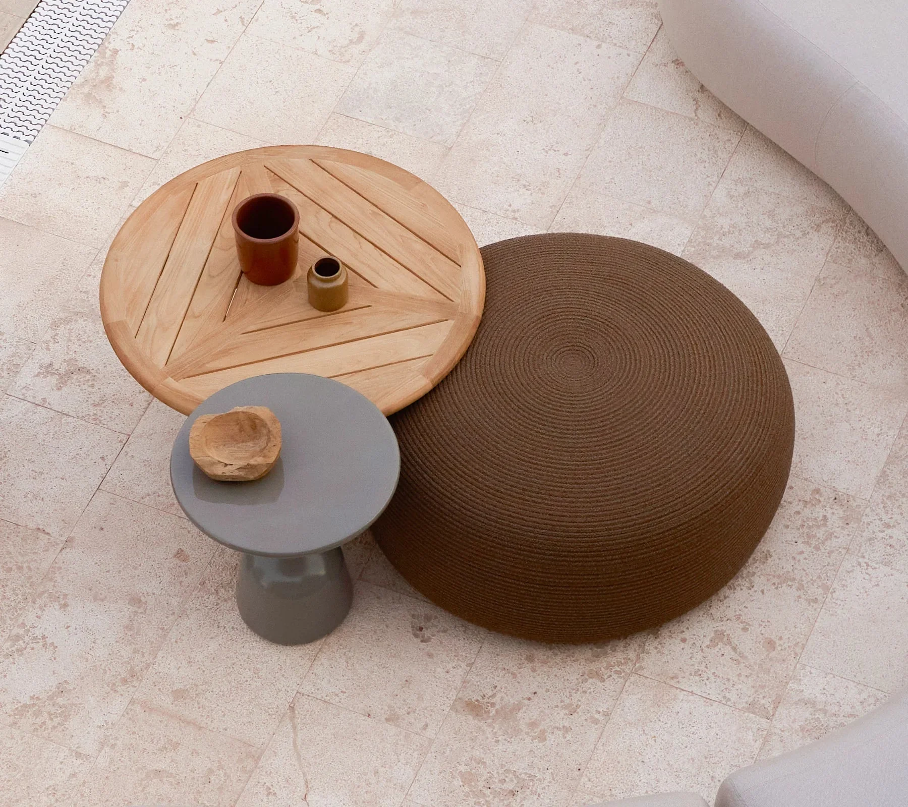 Glaze Coffee Table Base - Large | Taupe Aluminium - Image 3