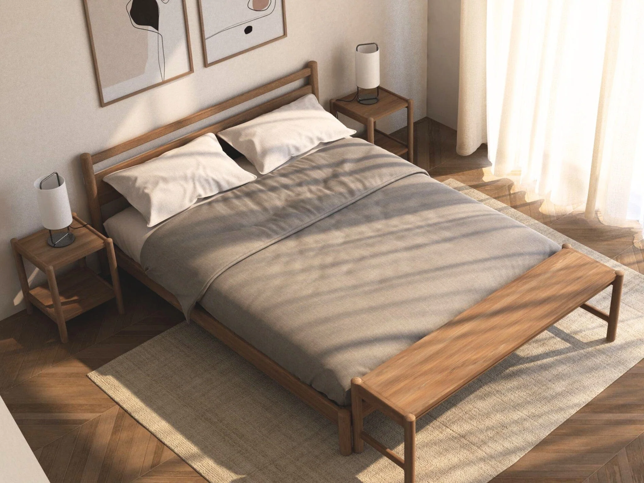 Taku Queen Bed - European White Oak - Image 13