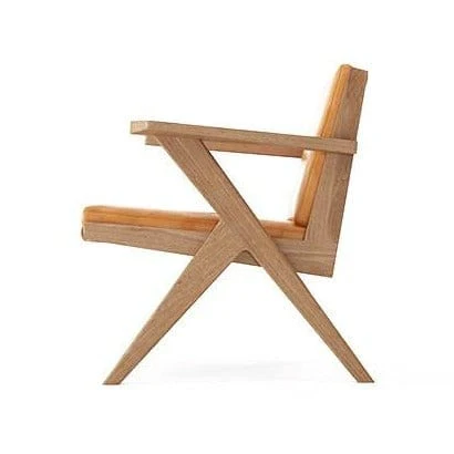 Tribute Easy Chair - FSC Recycled Teak with Tan Cognac Leather - Image 3