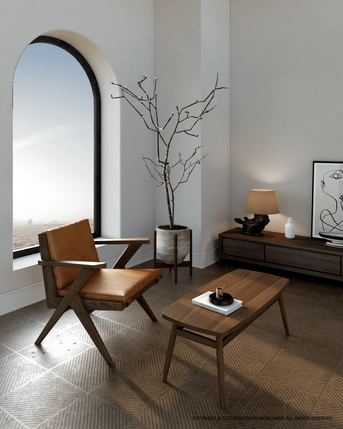 Tribute Easy Chair - FSC Recycled Teak with Tan Cognac Leather - Image 4