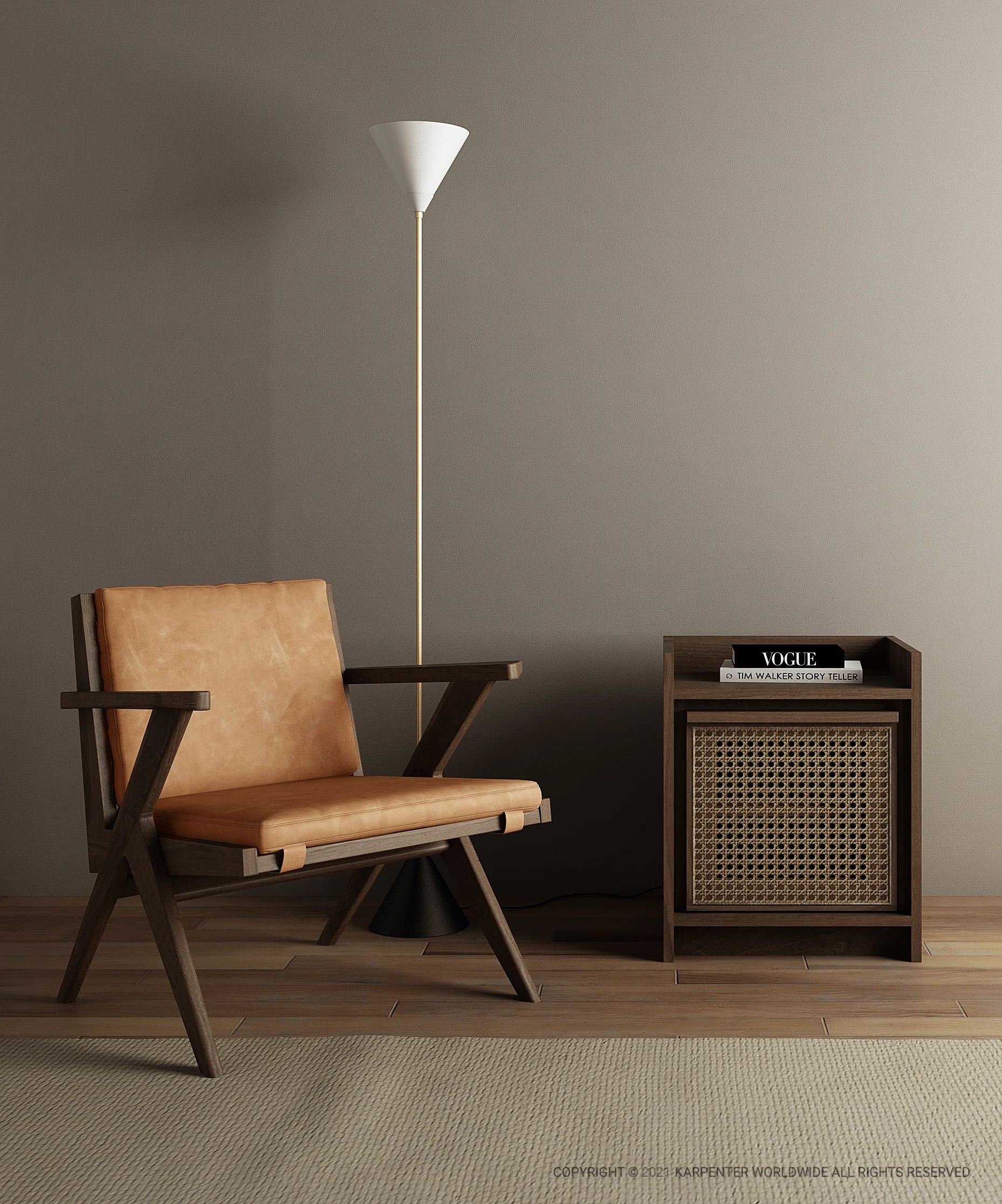 Tribute Easy Chair - FSC Recycled Teak with Tan Cognac Leather - Image 5