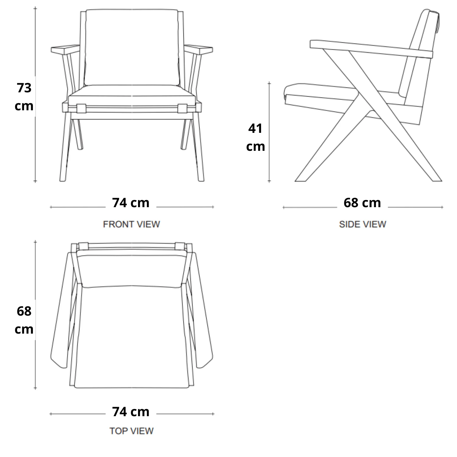 Tribute Easy Chair - FSC Recycled Teak with Tan Cognac Leather - Image 7