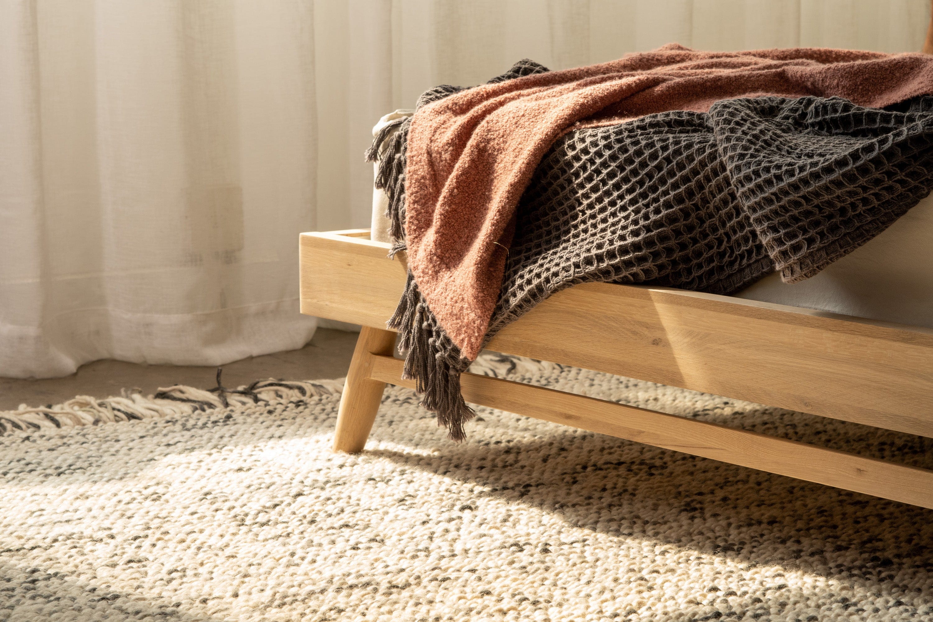 Twist Queen Bed - European Oak - Image 6