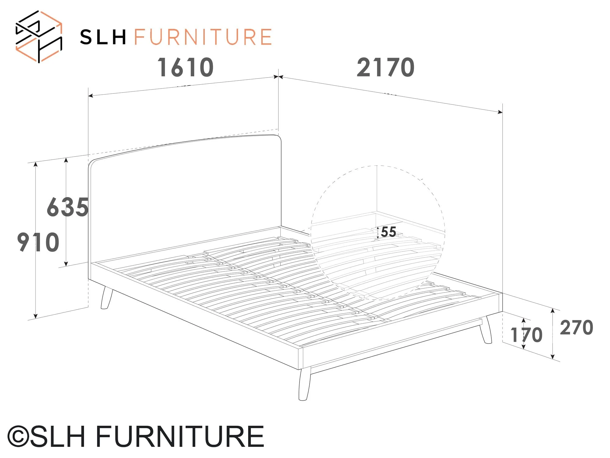 Twist Queen Bed - European Oak - Image 7