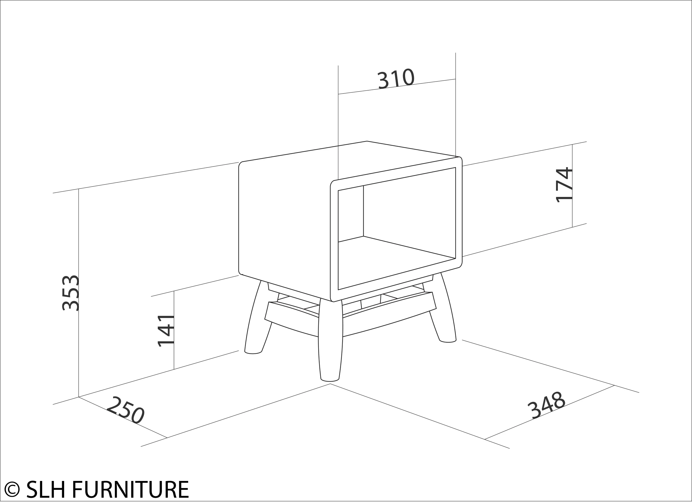 Twist Bedside - FSC Recycled Teak - Image 4