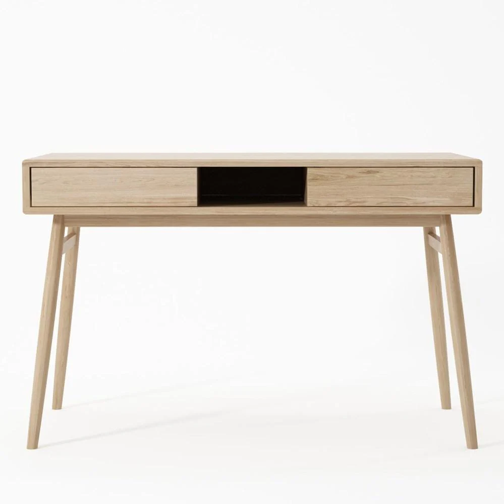 Twist Desk with 2 Drawers- European Oak - Image 3