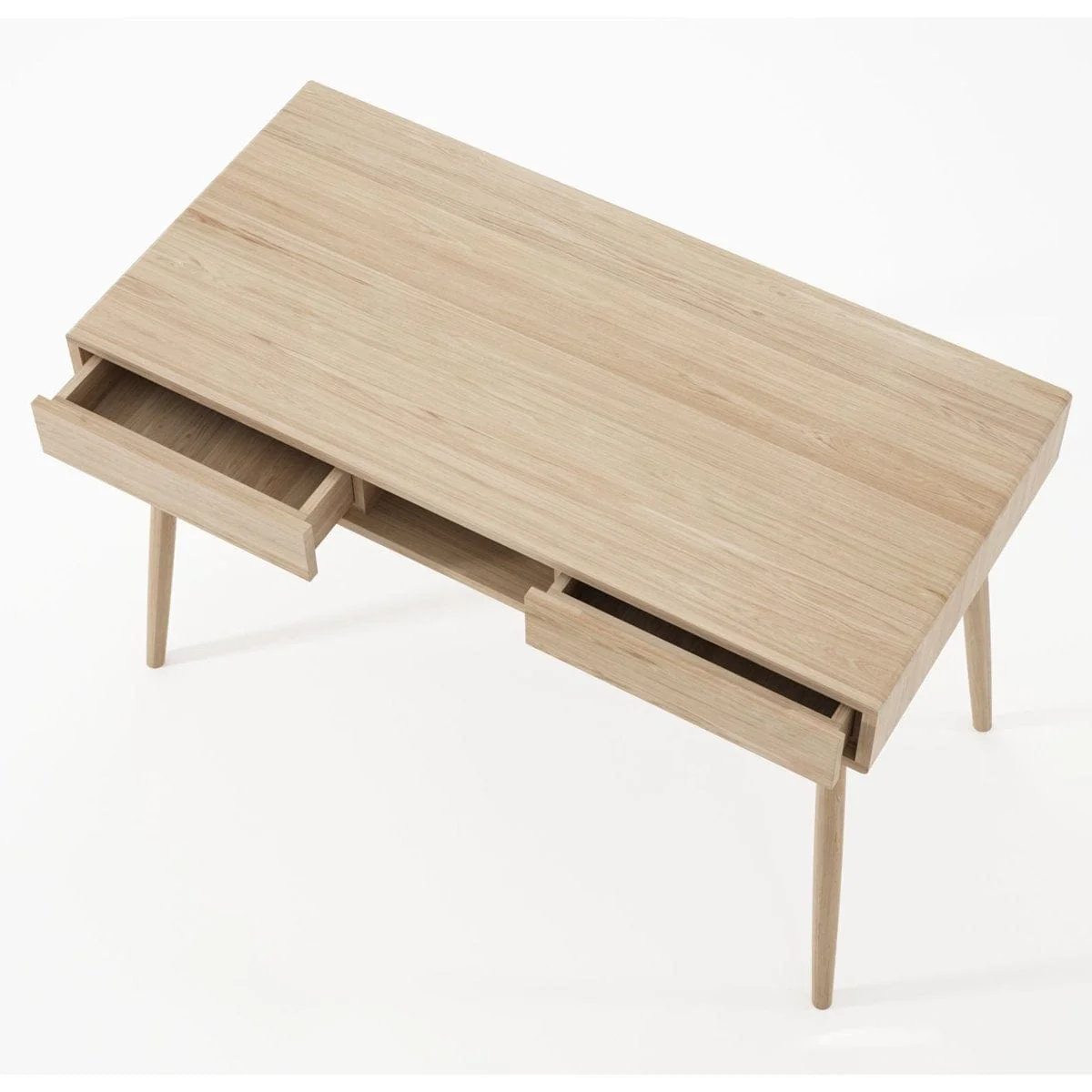 Twist Desk with 2 Drawers- European Oak - Image 5