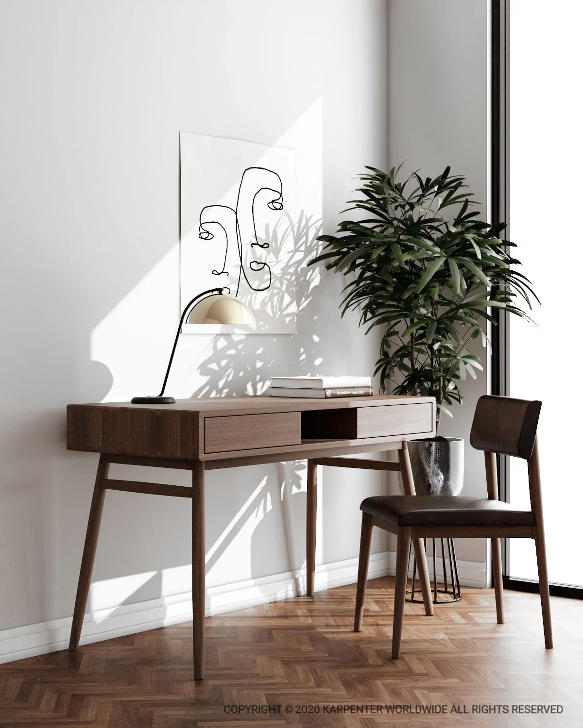 Twist Desk with 2 Drawers - FSC RecycledTeak - Image 7