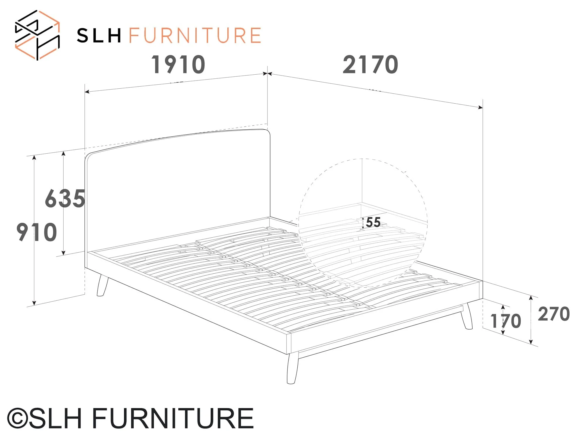 Twist King Bed - European Oak - Image 5