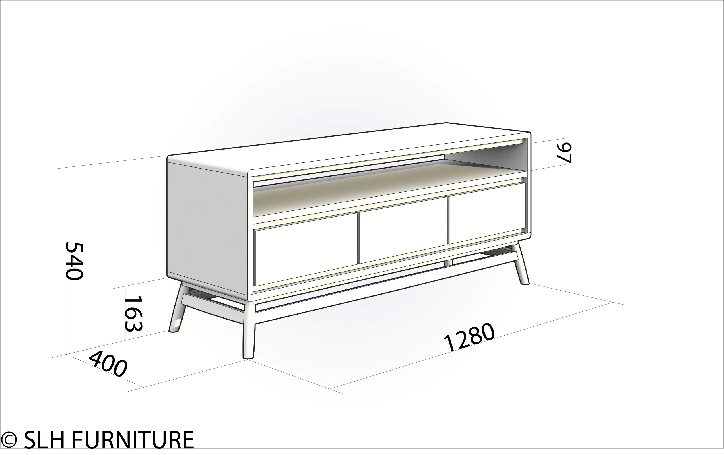 Twist TV Unit - Satin Black - Image 7