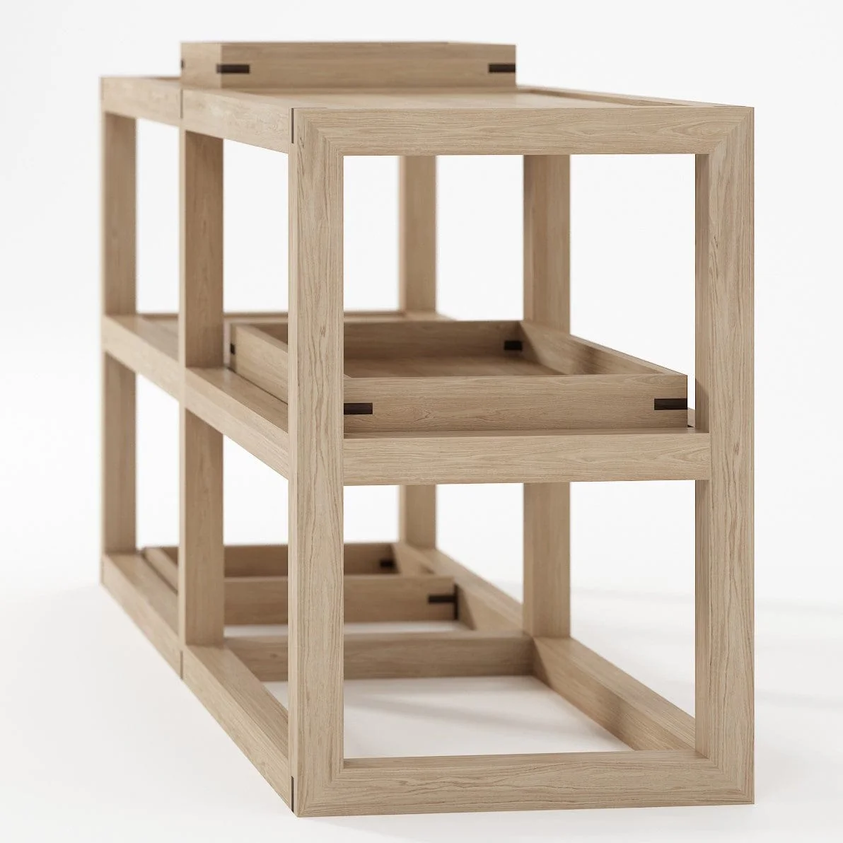 Up and Down Small Open Sideboard - European Oak - Image 6